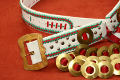 Folk belt from Cracow with the bells, rich version, rivtes in silver color